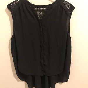 Veto Moda Black Dress Shirt with Lace Details